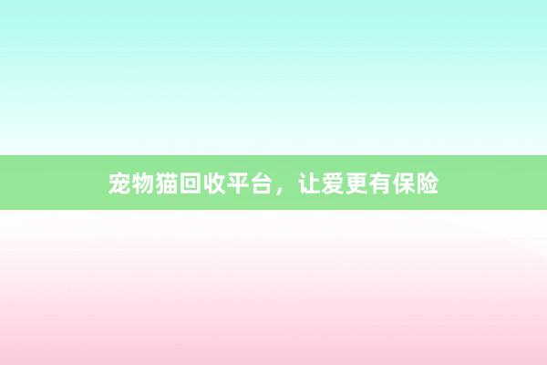 宠物猫回收平台，让爱更有保险