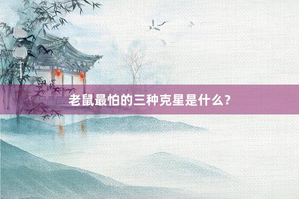 老鼠最怕的三种克星是什么？